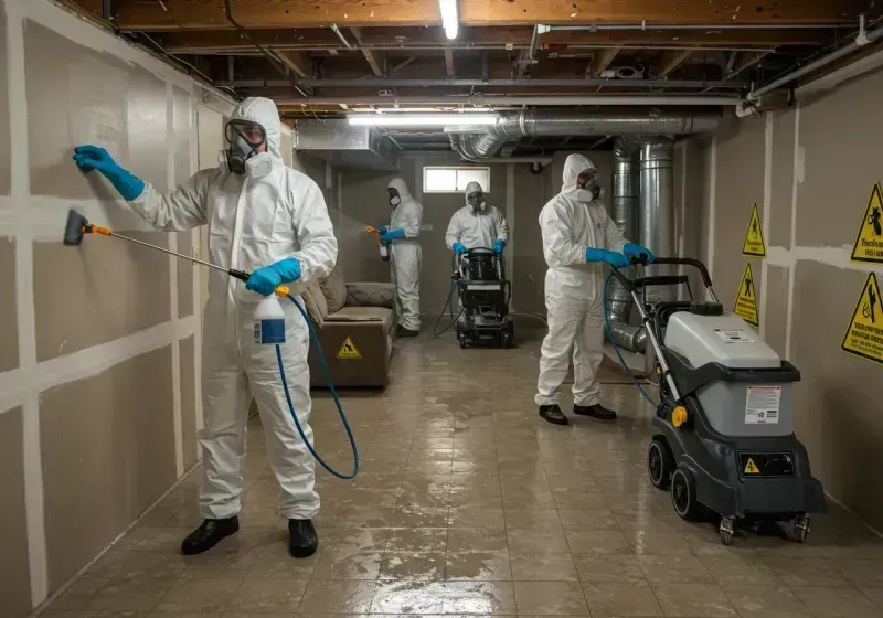 Basement Moisture Removal and Structural Drying process in Minneola, FL